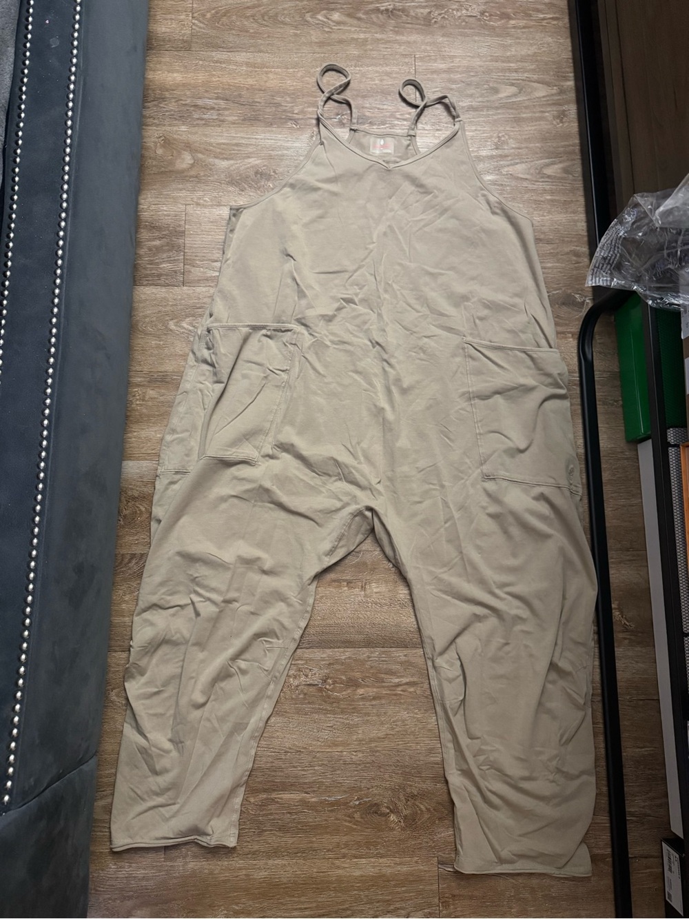 FP Movement by Free People Taupe Utility Jumpsuit with Pockets, worn once!